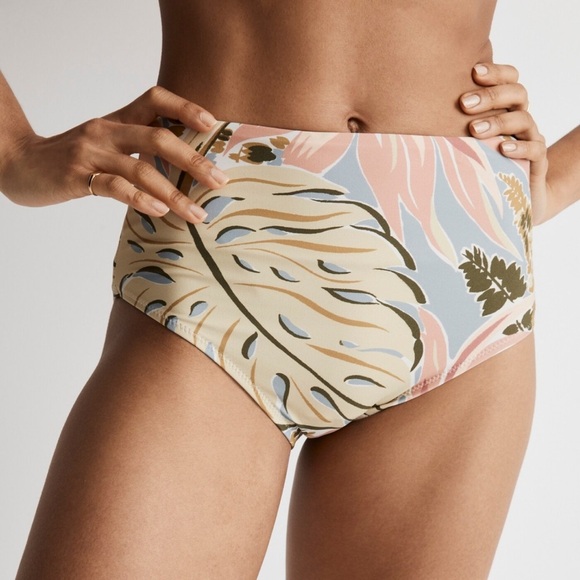 Madewell High-Waisted Retro Bikini Bottom Size M Bikini High rise Bottom NL269 - Picture 1 of 6